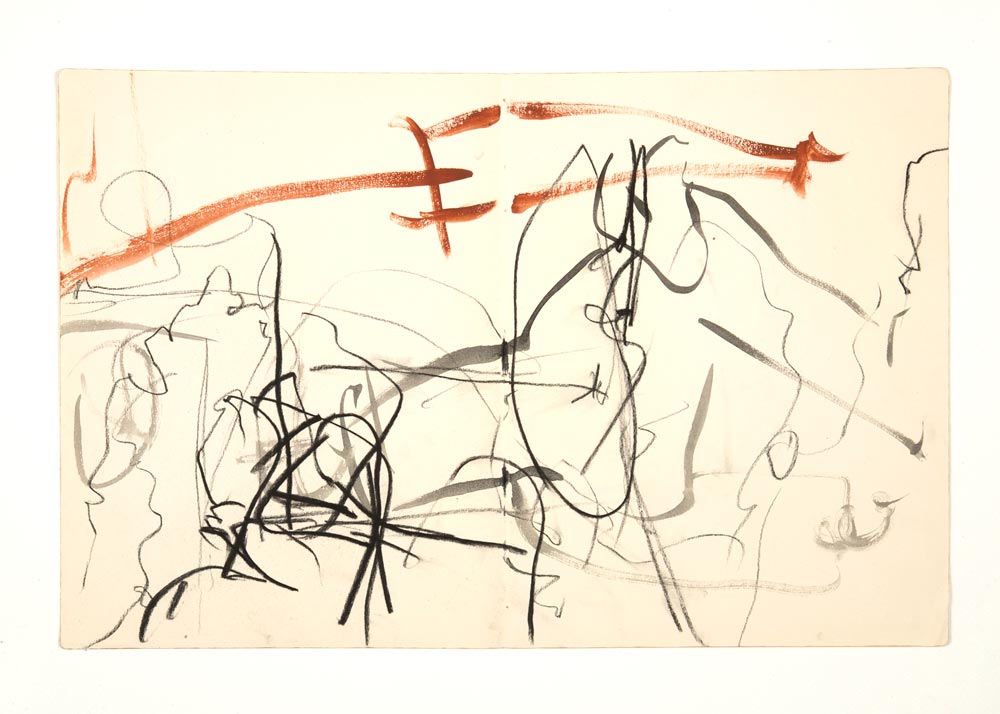 Zyklus Rosengarten,1988, Mischtechnik auf Papier,40.5x26,5cm